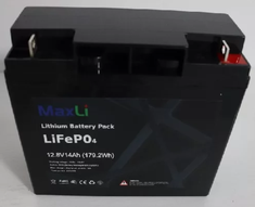 12.8V-14Ah Lithium battery MaxLi YS12-14 LiFePO4 DEEP CYCLE (153.6Wh)
