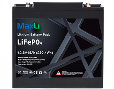 12.8V-18Ah Lithium battery MaxLi YS12-18 LiFePO4 DEEP CYCLE (256Wh)