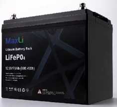 12.8V-78Ah Litija akumulators MaxLi YS12-78 LiFePO4 DEEP CYCLE  (998.4Wh)