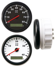 Tachometer for outboard motors. Dial white