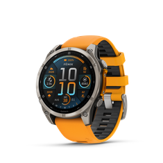 GARMIN fēnix® 8 – 47 mm, AMOLED Sapphire, Titanium with Spark orange/graphite silicone band