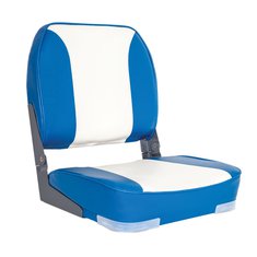 Deluxe Folding Boat Seat Blue/White
