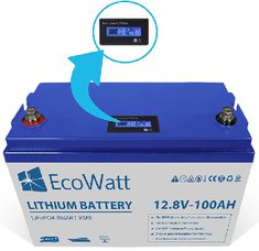 12.8V-100Ah Lithium battery EcoWatt ECO-12-100 LiFePO4 (1280Wh) L320 W172 H215
