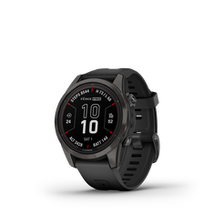 GARMIN fēnix® 7S Pro – Sapphire Solar Edition Carbon Grey DLC Titanium with Black Band