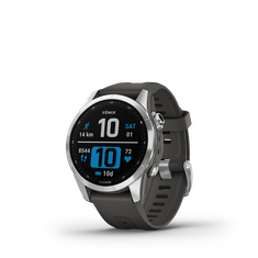 GARMIN fēnix® 7S – Standard Edition Silver with Graphite Band