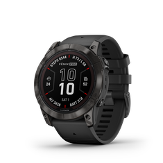 GARMIN fēnix® 7X Pro – Sapphire Solar Edition Carbon Grey DLC Titanium with Black Band