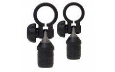 Swivel connection with clamp for pipes Ø 32 mm, 2 pcs included, black