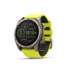 GARMIN fēnix® 8 – 51 mm, Solar, Sapphire Sapphire, Titanium with Amp yellow/graphite silicone band