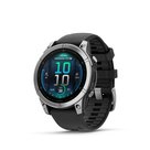 GARMIN fēnix® E – 47 mm, AMOLED Stainless steel with Black silicone band