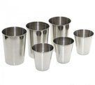 Set of stainless steel cups 60 mL, 150 mL