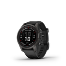 GARMIN fēnix® 7S Pro – Sapphire Solar Edition Carbon Grey DLC Titanium with Black Band